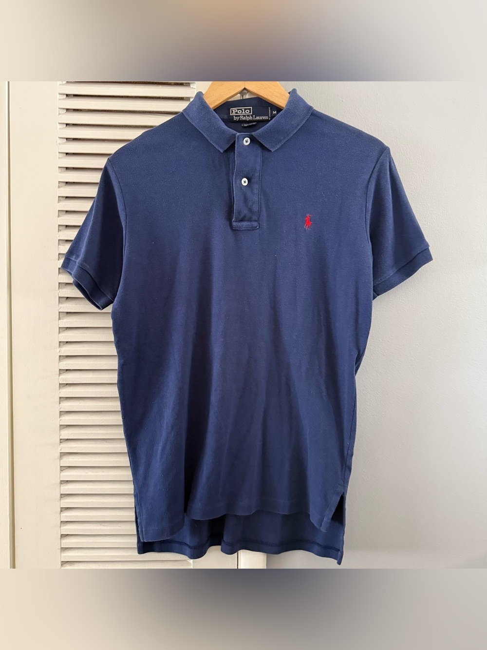 Vintage Polo Ralph Lauren Navy Button Up Shirt Sz Medium Womens